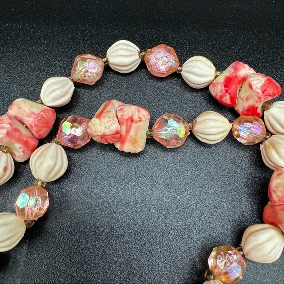 Vintage 1960s Signed Hong Kong Beaded Collar Necklace 29in - Picture 10 of 11